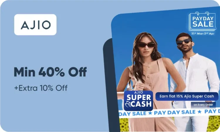 Ajio Pay Day Sale| Min 40% Off On Best Collections + Extra 10% Off On Selected Bank